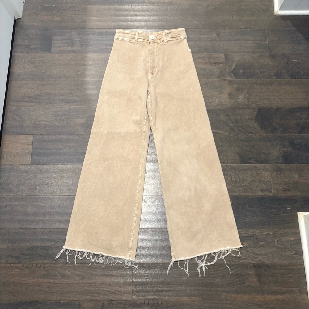 Zara Tan Wide Leg Jeans